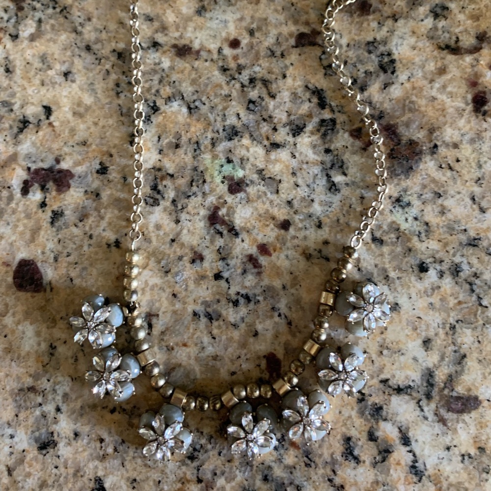 J crew necklace grey jewels